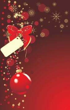 Red Ball With Bow And Christmas Tinsel Stock Images Red Ball With Bow And Christmas Tinsel Stock Images