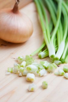 Onion And Spring Onions Royalty Free Stock Image Onion And Spring Onions Royalty Free Stock Image