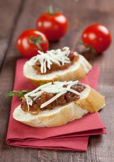 Fresh Tomato Chutney On Baguette Royalty Free Stock Photo Fresh Tomato Chutney On Baguette Royalty Free Stock Photo