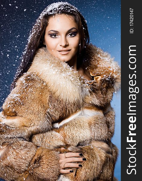 Beautiful Woman In A Fur