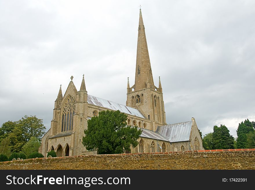 The church of st marys at snettisham 
in north norfolk in england. The church of st marys at snettisham 
in north norfolk in england