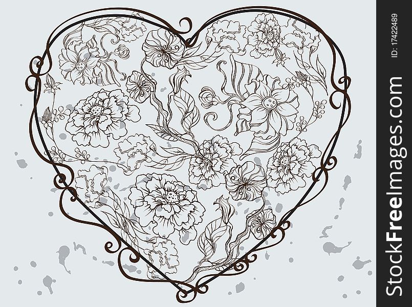 Heart With Flowers