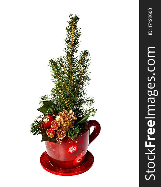 Christmas and new year's decoration isolated over a white background