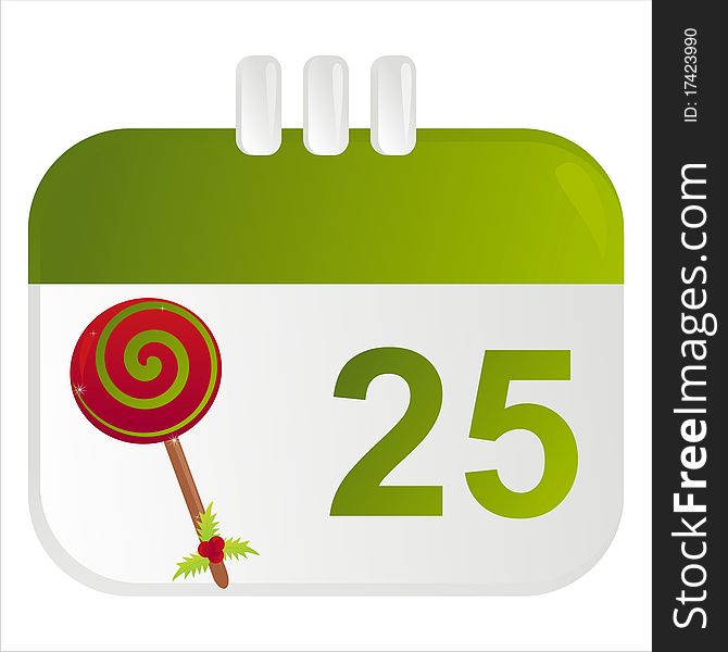 Christmas calendar icon with lollipop