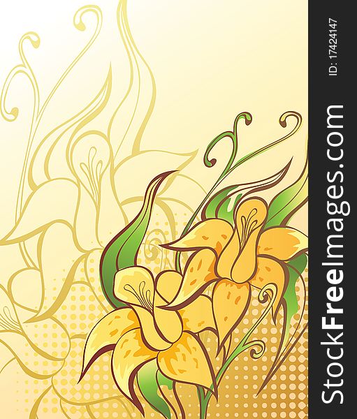 Light background with orange daffodil