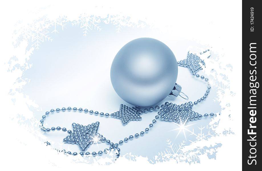 Silver Stars And Christmas Bauble