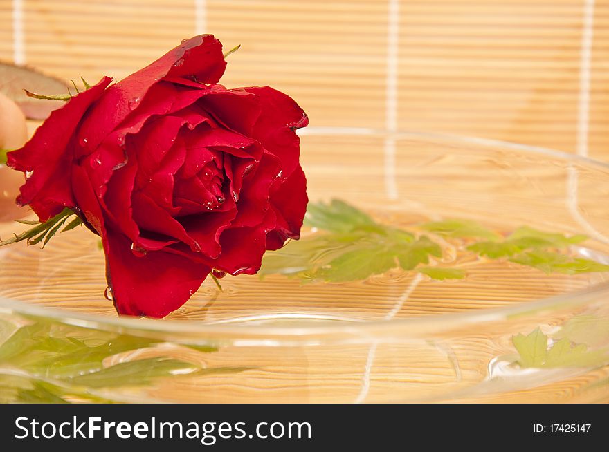 Flavoring water with red roses. Flavoring water with red roses