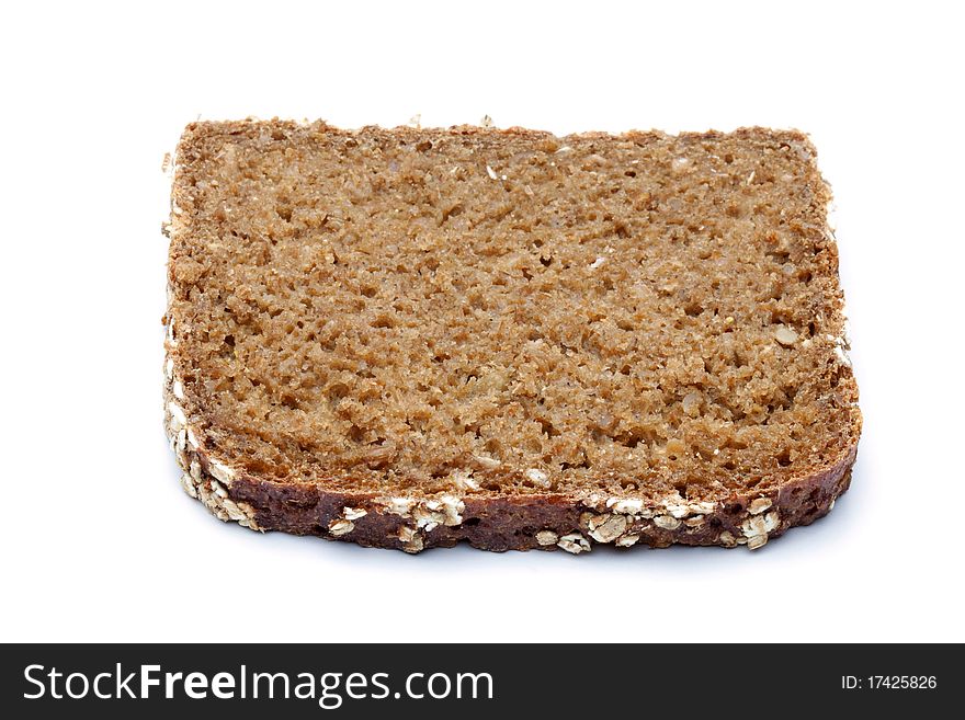 A slice of bread isolated on white background