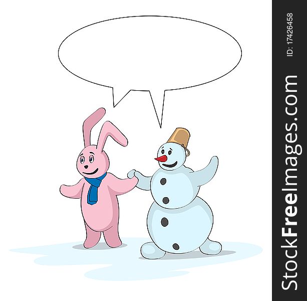 Rabbit and snowman