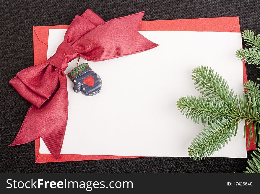 Congratulatory letter with a red envelope and a scarlet ribbon.