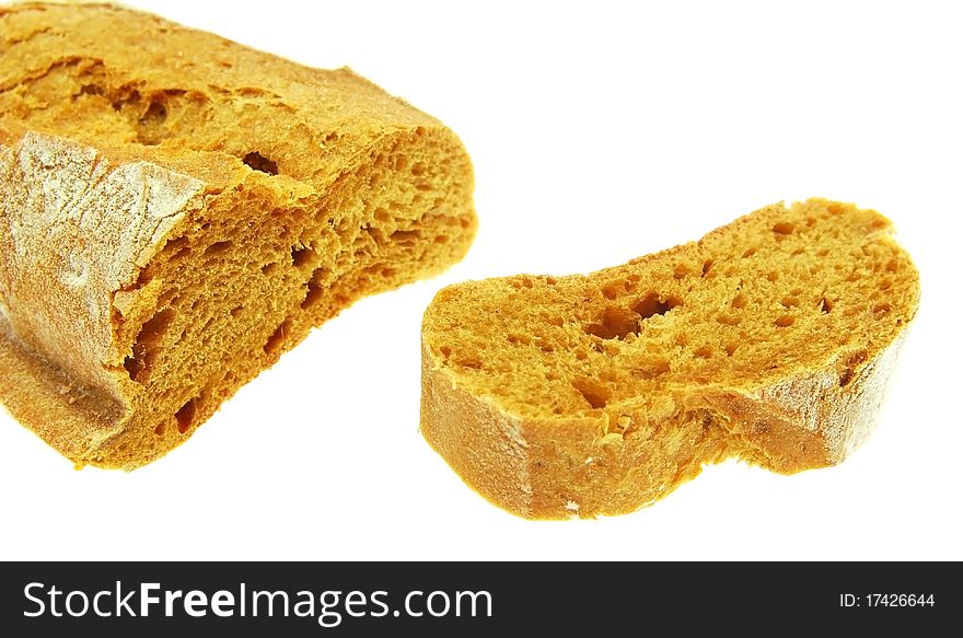 Long loaf isolated on white background