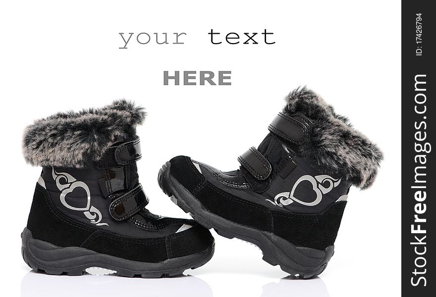 Black child s winter boots
