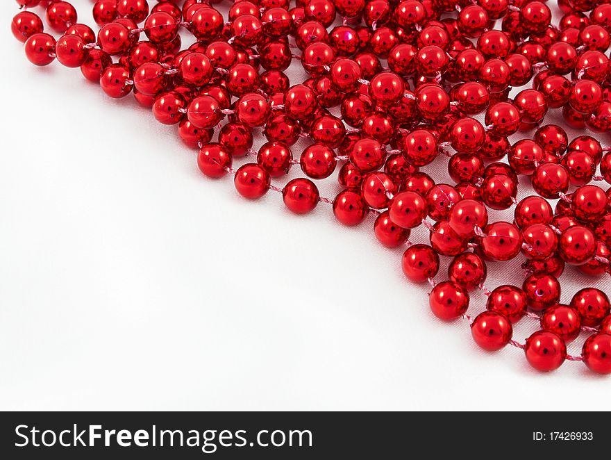 Red pearls background for holidays