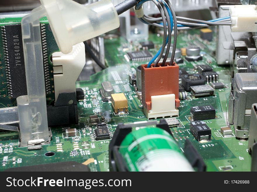 Close-up circuit board background. Close-up circuit board background