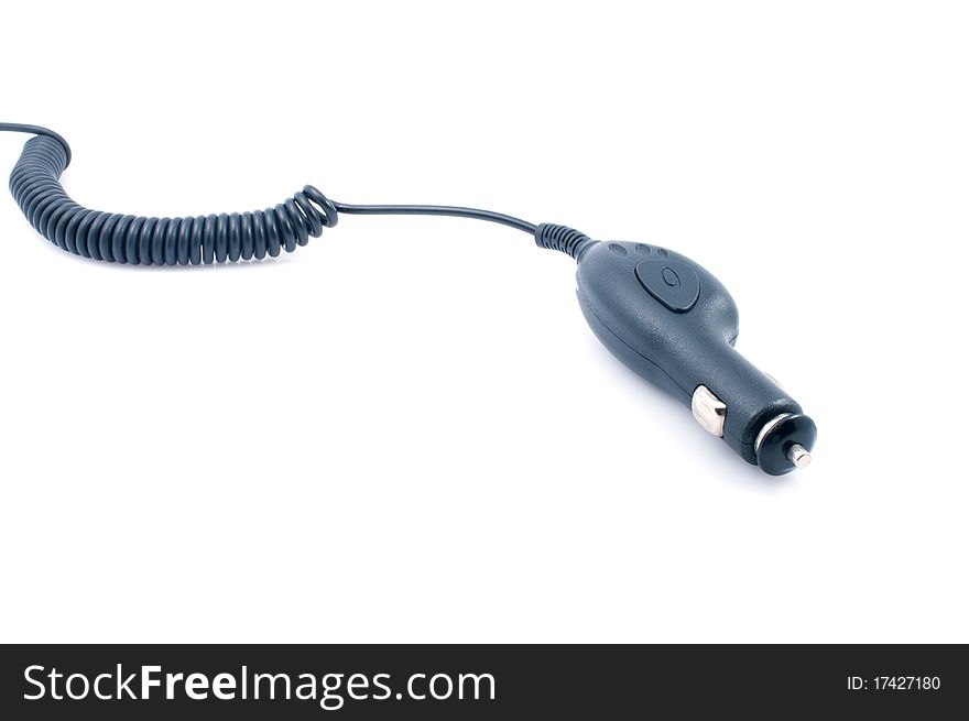Car telephone charger isolated on white background. Car telephone charger isolated on white background