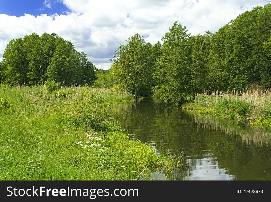 Landscape with river in north germany. Landscape with river in north germany