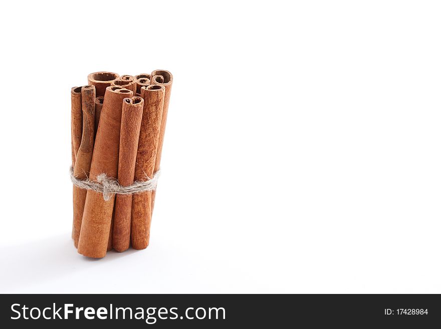 Group of cinnnamon sticks isolated on white background. Group of cinnnamon sticks isolated on white background