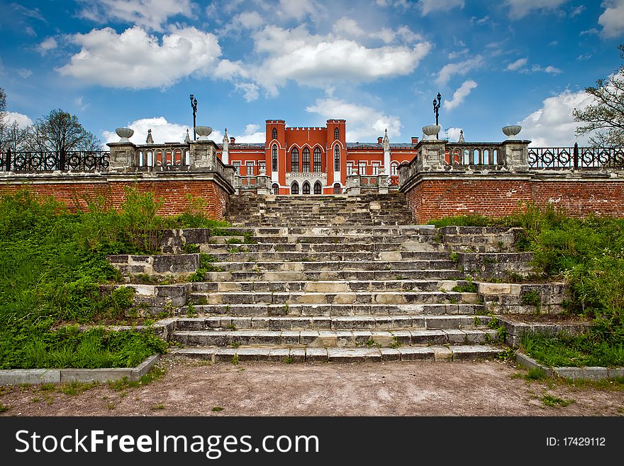 The main entrance, stairs to the Marfino palace, Russia