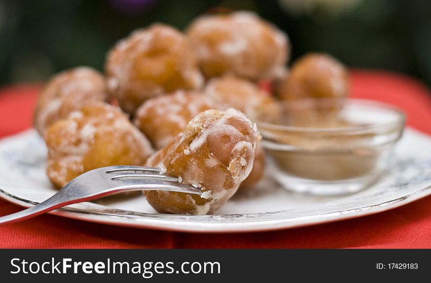 Delicious Christmas donuts served with cinnamon. Delicious Christmas donuts served with cinnamon.