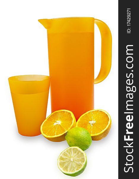 Pitcher and glass with Citrus