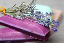Handmade Lavender Soap Bars And Lavender Stock Images Handmade Lavender Soap Bars And Lavender Stock Images