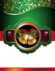 Christmas Garland With Bellas Stock Photos Christmas Garland With Bellas Stock Photos