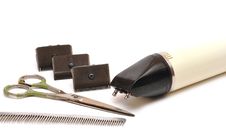 Vintage Set Of Tools For Cutting Hair Stock Photos