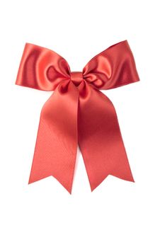 Red Satin Gift Bow Stock Photography