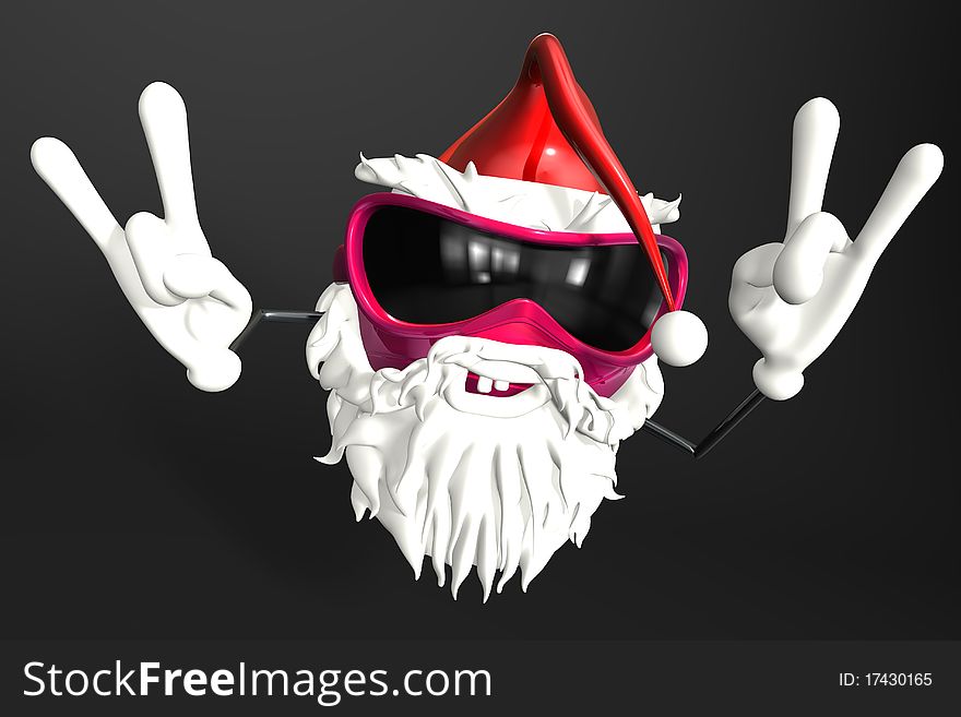 Happy creative Santa in 3d. Happy creative Santa in 3d