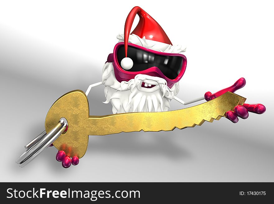 Happy creative Santa in 3d. Happy creative Santa in 3d