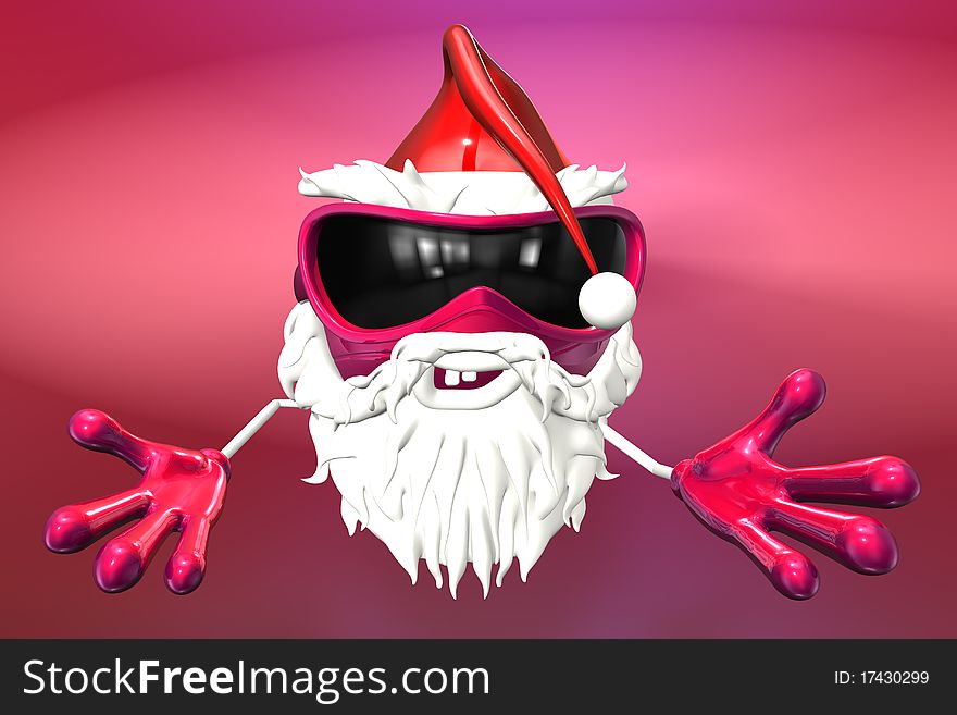 Happy creative Santa in 3d. Happy creative Santa in 3d