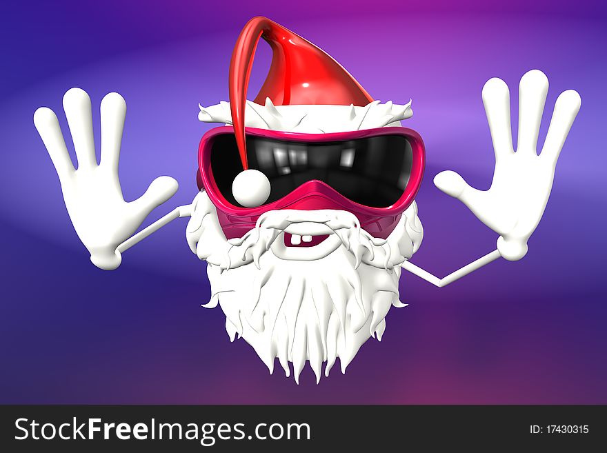 Happy creative Santa in 3d. Happy creative Santa in 3d