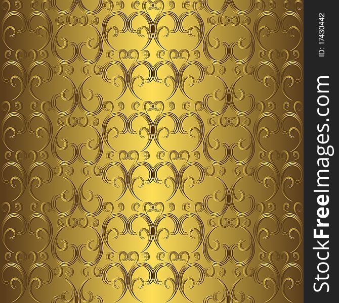 Golden seamless pattern