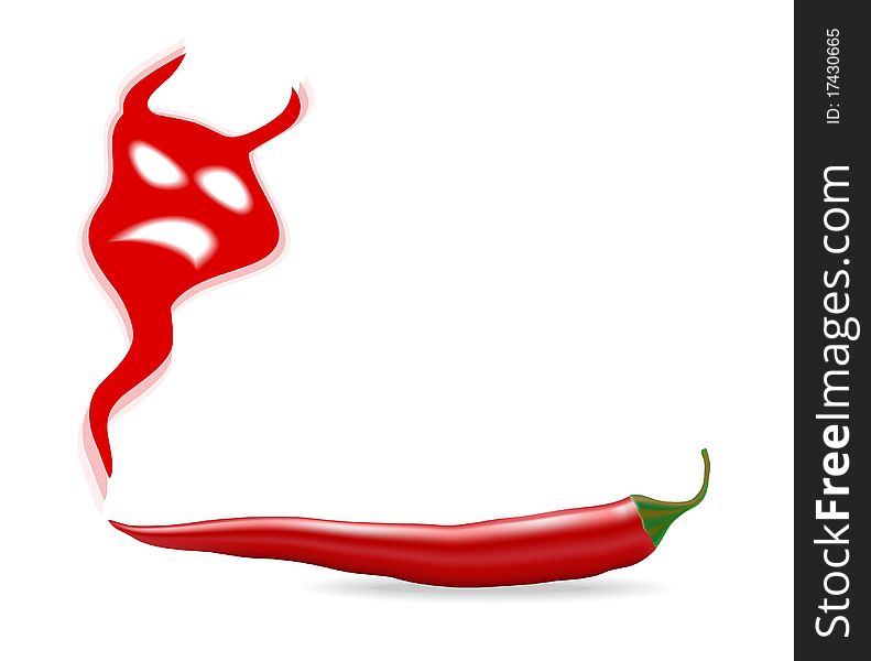 Chili Pepper With Devil Shadow