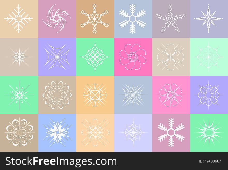Snowflakes colorful new year background. Snowflakes colorful new year background
