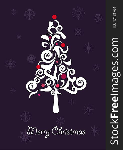 Christmas vector card with abstract fir. Christmas vector card with abstract fir