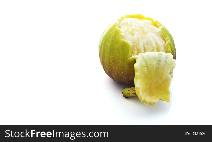 Presentation of ripe figs of Spanish origin isolated on white background