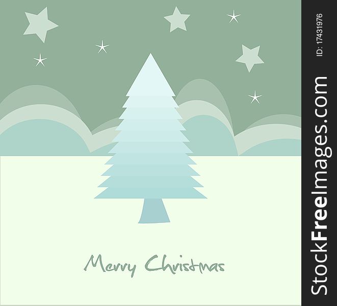 Christmas tree. Vector card