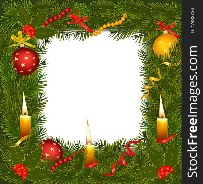 Christmas background with christmas tree and candle. Vector illustration. Christmas background with christmas tree and candle. Vector illustration.
