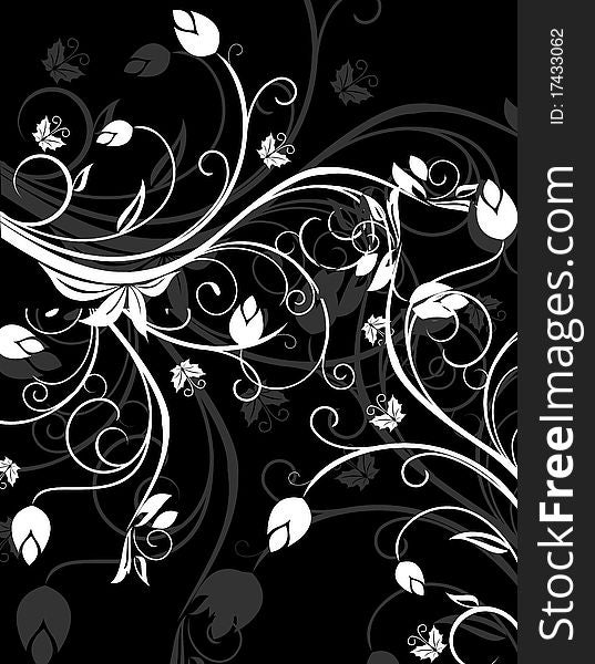 Floral background for design card - vector