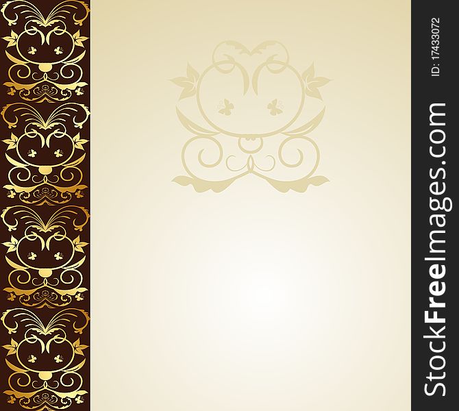 Illustration of Greeting ornament card - vector