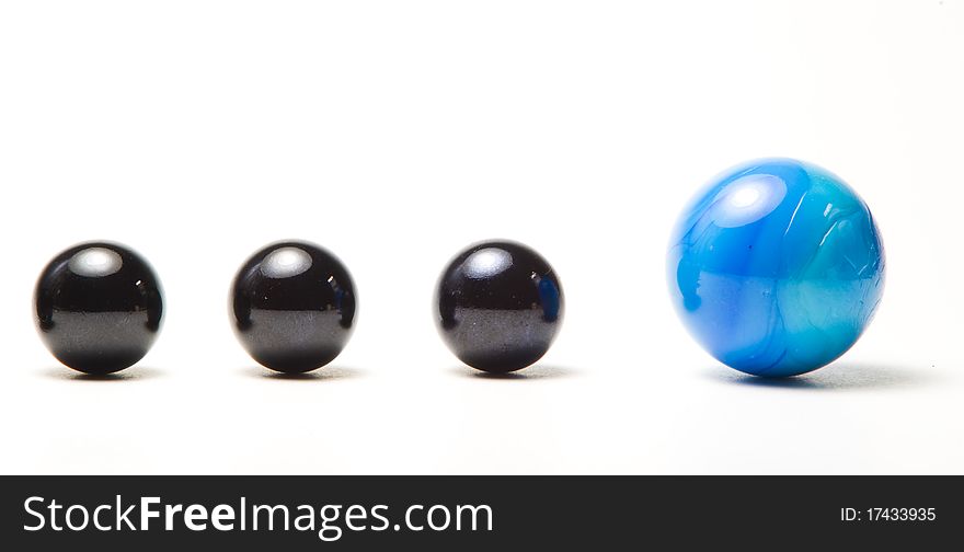 Set of marble spheres with diffrent colors