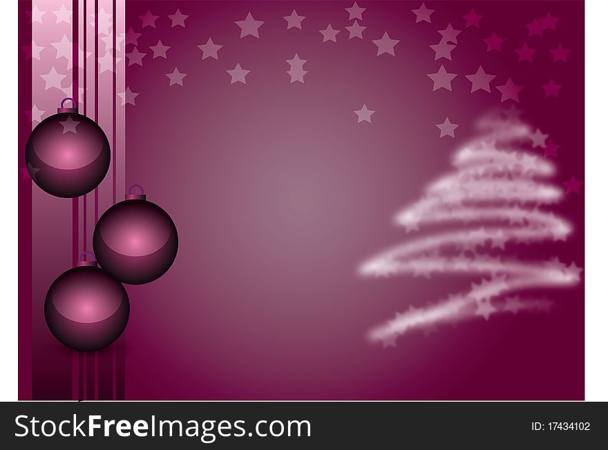 Vectorel Christmas balls, pine tree, stars, and background work. Vectorel Christmas balls, pine tree, stars, and background work