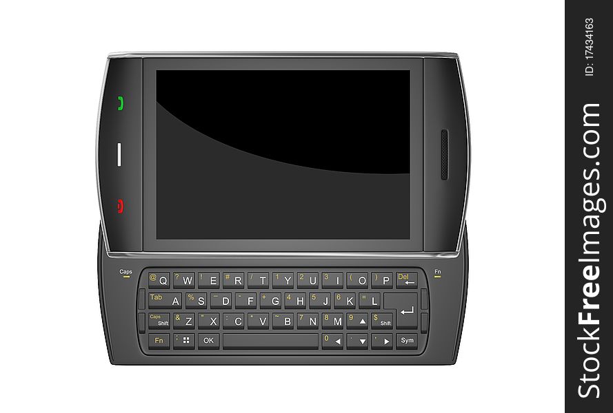 Black mobile smartphone - 3d render