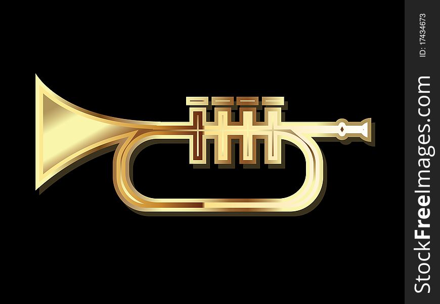 Gold shinny trumpet brass band