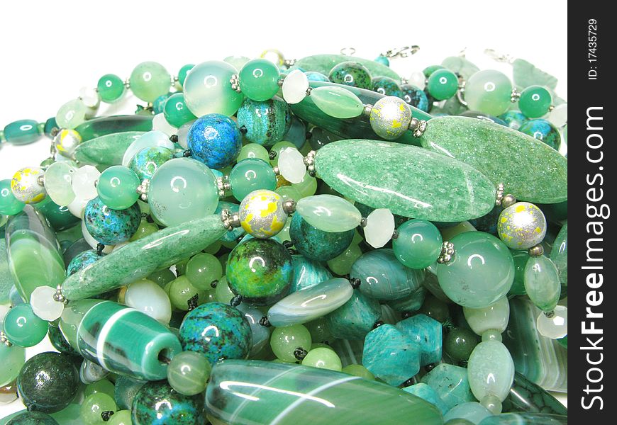 Heap of green beads