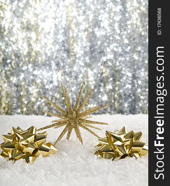 Christmas decoration against a glittering background