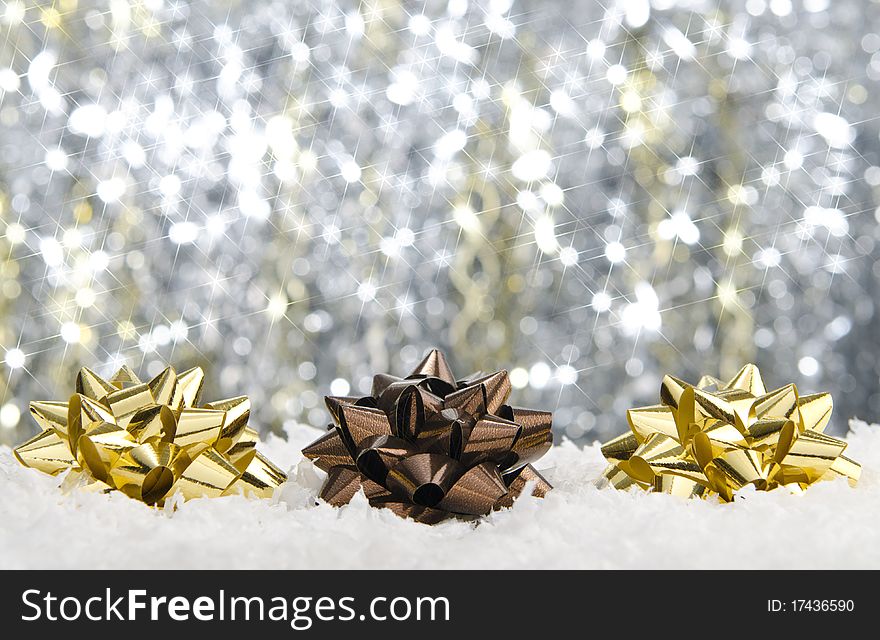 Christmas decoration against a glittering background