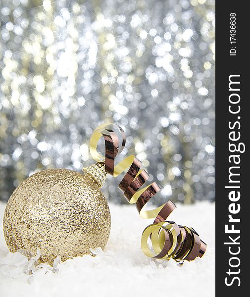 Christmas decoration against a glittering background