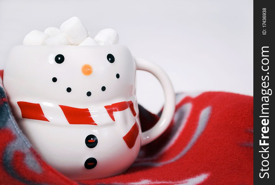 Hot Cocoa With Marshmallows In Snowman Mug